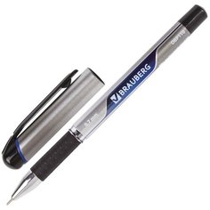 Ручка шариковая масляная с грипом BRAUBERG "Signature", синяя, печать, узел 0,7 мм, линия письма 0,35 мм, 142688
