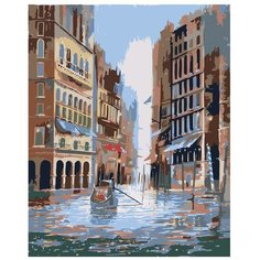 Картина по номерам, "Живопись по номерам", 100 x 125, DR03, Венеция, река, здания, лодка, городской пейзаж, гондола