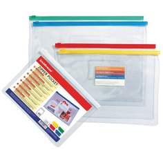 Папка-конверт на молнии Erich Krause "PVC Zip Pocket", А4, 140мкм, прозрачная