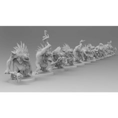 Игровые фигурки River Trolls 13 шт. 70мм (Warhammer, DnD, Вархаммер) Нет бренда