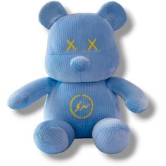 Мягкая игрушка Стильный плюшевый Мишка голубой 30 см китай