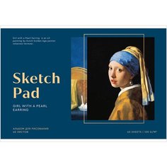 Альбом для рисования 40л, А4, на скрепке Greenwich Line "Great painters. Vermeer", 120г/м2, 4 шт