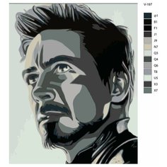 Картина по номерам V-197 "Роберт Дауни-младший" 80x100 Brushes Paints