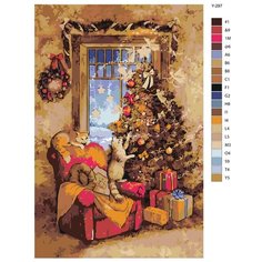 Картина по номерам Y-297 "Коты и елка. Новый год" 80x120 Brushes Paints