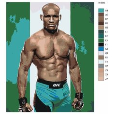 Картина по номерам W-586 "Американский боец без правил - Камару Усман" 80x100 Brushes Paints