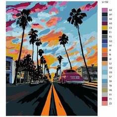 Картина по номерам U-152 "Закат над Маями" 80x100 см Brushes Paints