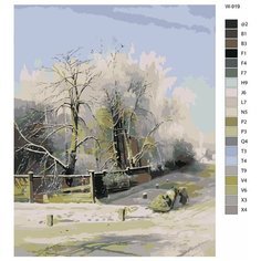 Картина по номерам W-919 "Репродукция картины - Зимний пейзаж. xудожник Алексей Саврасов" 80x100 Brushes Paints