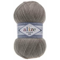 Пряжа Alize Lanagold 800 светло-коричневый меланж (207), 51%акрил/49%шерсть, 800м, 100г, 1шт