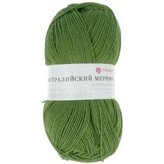 Пряжа Пехорка Австралийский меринос зеленый горошек (252), 95%шерсть мериноса/5%обьемный акрил, 400м, 100г, 1шт