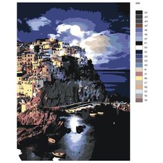 Картина по номерам Q69 "Полнолуние в Греции" 80x120 Brushes Paints
