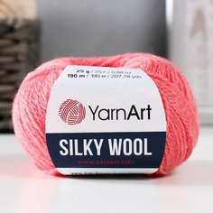 Пряжа "Silky Wool" 35% силк район, 65% мерино. вул 190м/25г (332 коралл) Yarn Art