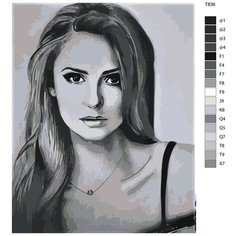 Картина по номерам T836 "Нина Добрев-Кэтрин Пирс. Дневники Вампира." 70x90 Brushes Paints
