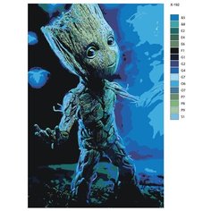 Картина по номерам X-192 "Фильм Стражи Галактики. Грут" 80x120 Brushes Paints