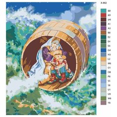 Картина по номерам X-862 "Сказка - о царе Салтане. Князь Гвидон и Царица" 70x90 Brushes Paints
