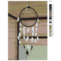 Картина по номерам Н78 "Ловец снов белый", 80x120 Brushes Paints