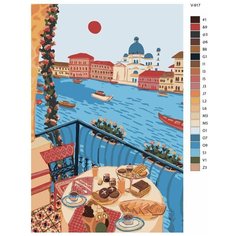 Картина по номерам V-917 "Италия. Венеция - лето", 80x120 см Brushes Paints