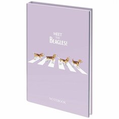 Блокнот 80л, А5 Staff "Beagles", клетка, твердая обложка, 2шт. (114424)