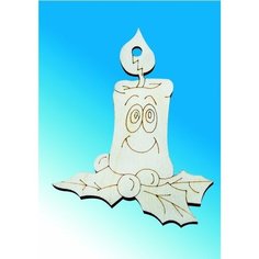 Деревянные заготовки / Декупаж, деревянная заготовка для творчества "Добрый мастер" "Свеча" фанера 6,5*8см (5шт)