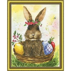 Алмазная мозаика "Пасхальный кролик" круглые стразы холст на подрамнике 40х50 см, HWA4620 Paintboy