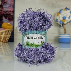 Пряжа JINA Травка премиум (JINA), сирен/белый - 57, , , 100 г, м.