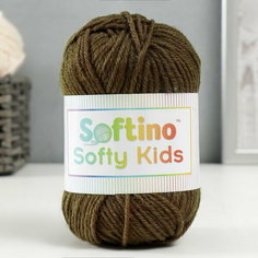 Пряжа 100% акрил "Softy Kids" 90м +-5м 50 гр цвет 59 болотный, 2 шт. Softino