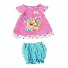 Zapf Creation Набор одежды для куклы Baby Born 43 см: Розовая туника с шортами, 2 предмета 823552-роз