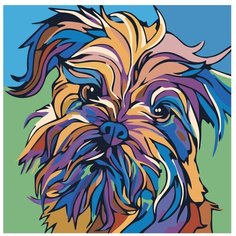 Картина по номерам, "Живопись по номерам", 40 x 40, A144, собака, рисунок, поп-арт, животное