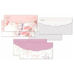 Папка-конверт на кнопке Attache Selection "Flower Dreams" евро, 180 мкм, 6 штук в упаковке