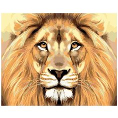 Картина по номерам, "Живопись по номерам", 48 x 60, A419, леопард, животное, дикий, рыжий, шерсть, взгляд, портрет