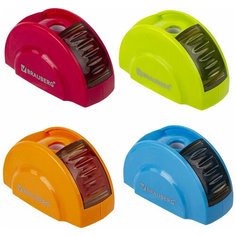 Точилка BRAUBERG "Roll", с контейнером, пластиковая, корпус ассорти, 228464