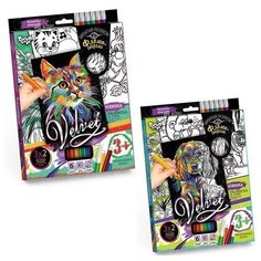 Набор для творчества Раскраска Бархатная фломастерами VELVET Danko Toys