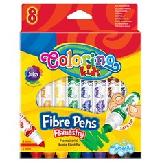 Фломастеры Colorino "Tip" с пулевидным кончиком 8 цветов (толстые), легко смываемые.
