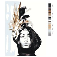 Картина по номерам Т399 "АРТ девушки С вороном" 60Х80 Brushes Paints