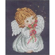 Набор для вышивания крестом RTO "Ангел с цветами", 13 х 16 см