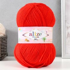 Пряжа "Sekerim Bebe" 100% акрил 320м/100гр (56 красный) Alize
