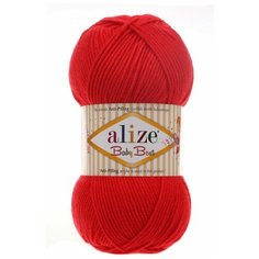 Пряжа Alize Baby Best, 90 % акрил, 10 % бамбук, 100 г, 240 м, 1 шт., 56 красный