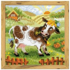 Набор для вышивания крестом Хуторок. Коровка 1522, 20x20 см см. Риолис