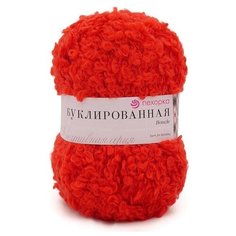 Пряжа Пехорка Буклированная, 20 % шерсть, 30 % мохер, 50 % акрил, 200 г, 220 м, 1 шт., 88 красный мак