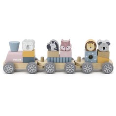 Конструктор Viga Toys 44015 поезд с вагонами (дерево), VG44015 Vigatoys