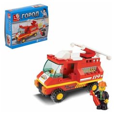 Конструктор Городская серия «Пожарная машина», 74 детали Sluban