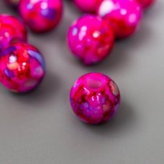 Бусины для творчества пластик "Шарики шамот ярко-розовый" набор 20 гр d=1 см Арт Узор