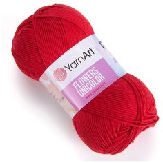 Пряжа для вязания YarnArt Flowers Unicolor 50гр 200м (55% хлопок, 45% полиакрил) (738 красный), 5 мотков
