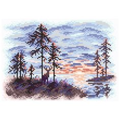 МС-077 Алмазная мозаика Алый закат 27*19см Brilliart М.П.Студия