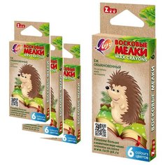 Мелки восковые Луч ZOO 6цв 6гр 8х90 12С 864-08 4 наб