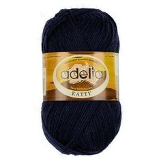 Пряжа "KATTY" 100% шерсть 50 г 150 м №18 т. джинсовый Adelia