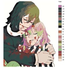 Картина по номерам Т598 "Мицури Канроджи(Столп Любви) и Обанай Игуро(Столп Змеи). Клинок рассекающий демонов" 40х50 Brushes Paints