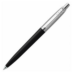 Ручка шариковая PARKER "Jotter Orig Black", корпус черный, детали нержавеющая сталь, синяя, RG0033010