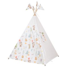 Большой вигвам130x130 Forest Party с окном, карманом и флажками + игровой коврик Vam Vigvam