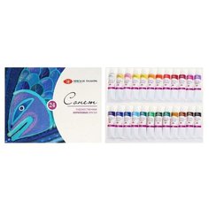 Завод художественных красок «Невская палитра» Краска акриловая в тубе, набор 24 цвета х 10 мл, ЗХК "Сонет", художественная, 28411851