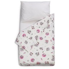 Детское постельное белье в кроватку 120*60 SWEET DREAMS MOSCOW UNICORE розовый/серый